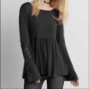 American Eagle Gray Lace Blouse